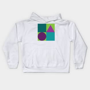 Color Blocks in rich colors on green Kids Hoodie